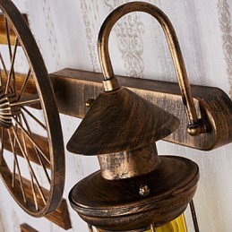 Apliques de pared de estilo mini con pintura rústica tipo cabaña.