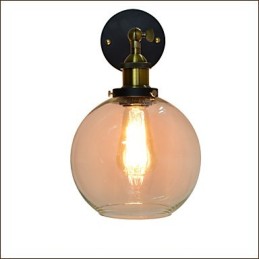 Lámpara de pared de hierro negra, lámpara de pared retro simple, lámpara de pared decorativa de un solo cabezal, estilo europeo