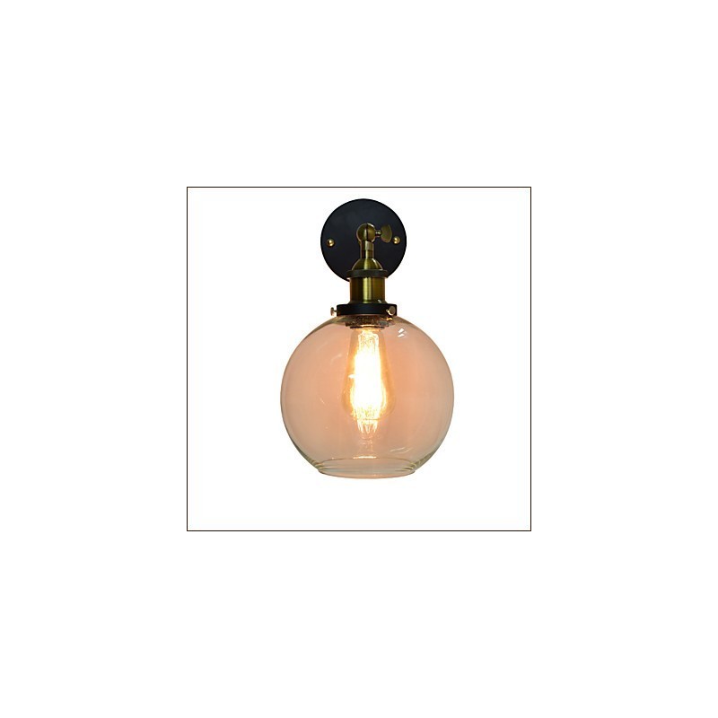Lámpara de pared de hierro negra, lámpara de pared retro simple, lámpara de pared decorativa de un solo cabezal, estilo europeo