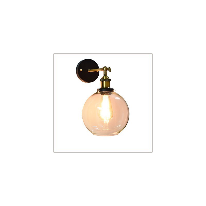Lámpara de pared de hierro negra, lámpara de pared retro simple, lámpara de pared decorativa de un solo cabezal, estilo europeo