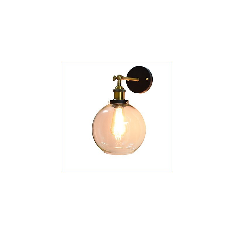 Lámpara de pared de hierro negra, lámpara de pared retro simple, lámpara de pared decorativa de un solo cabezal, estilo europeo