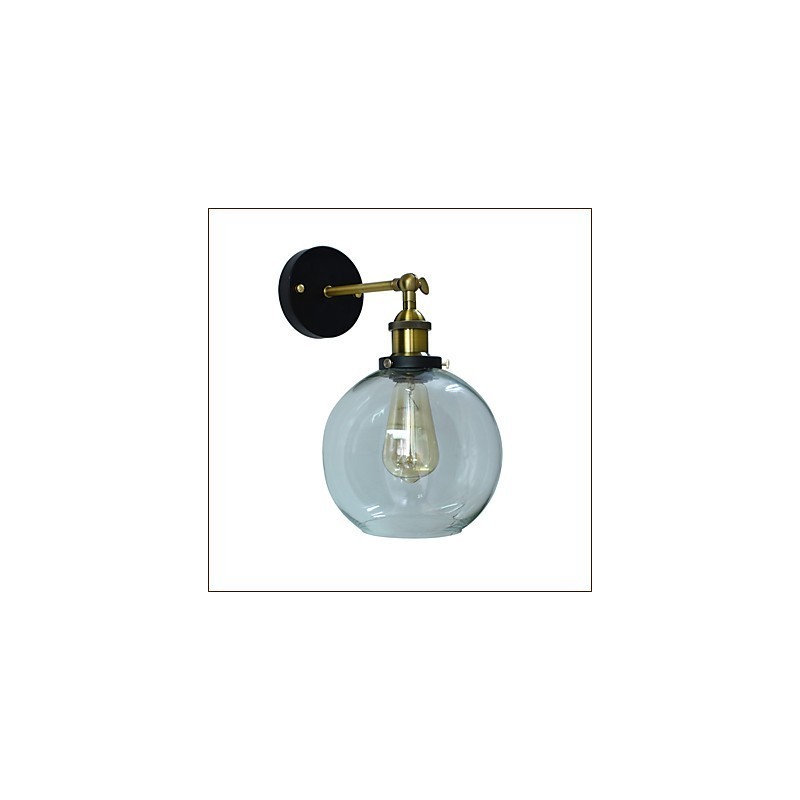 Lámpara de pared de hierro negra, lámpara de pared retro simple, lámpara de pared decorativa de un solo cabezal, estilo europeo