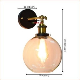 Lámpara de pared de hierro negra, lámpara de pared retro simple, lámpara de pared decorativa de un solo cabezal, estilo europeo