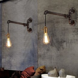 Lámparas de pared de tubo industriales vintage con interruptor, luces creativas para restaurante, cafetería, bar, decoración, iluminación con 1 luz, acabado pintado.