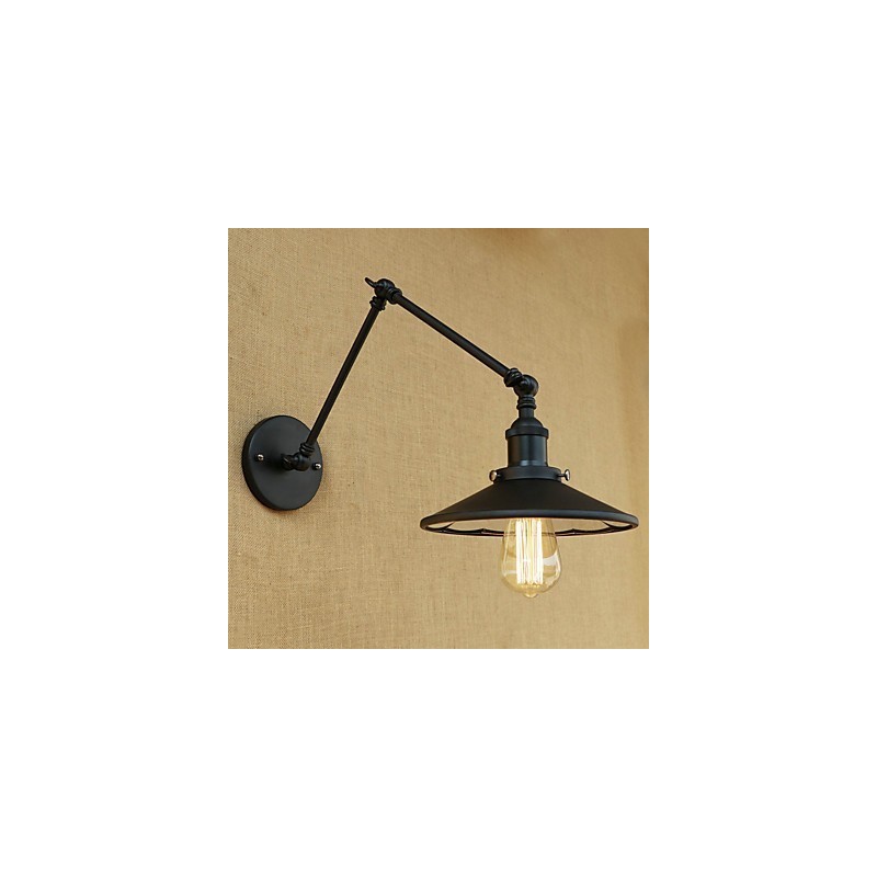 Lámpara de pared con brazo oscilante estilo mini, estilo rústico, estilo retro, con pintura de estilo rústico.