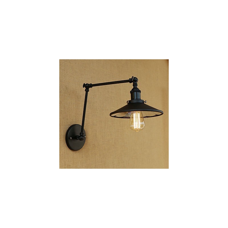 Lámpara de pared con brazo oscilante estilo mini, estilo rústico, estilo retro, con pintura de estilo rústico.