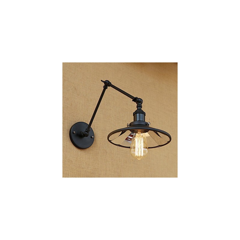 Lámpara de pared con brazo oscilante estilo mini, estilo rústico, estilo retro, con pintura de estilo rústico.
