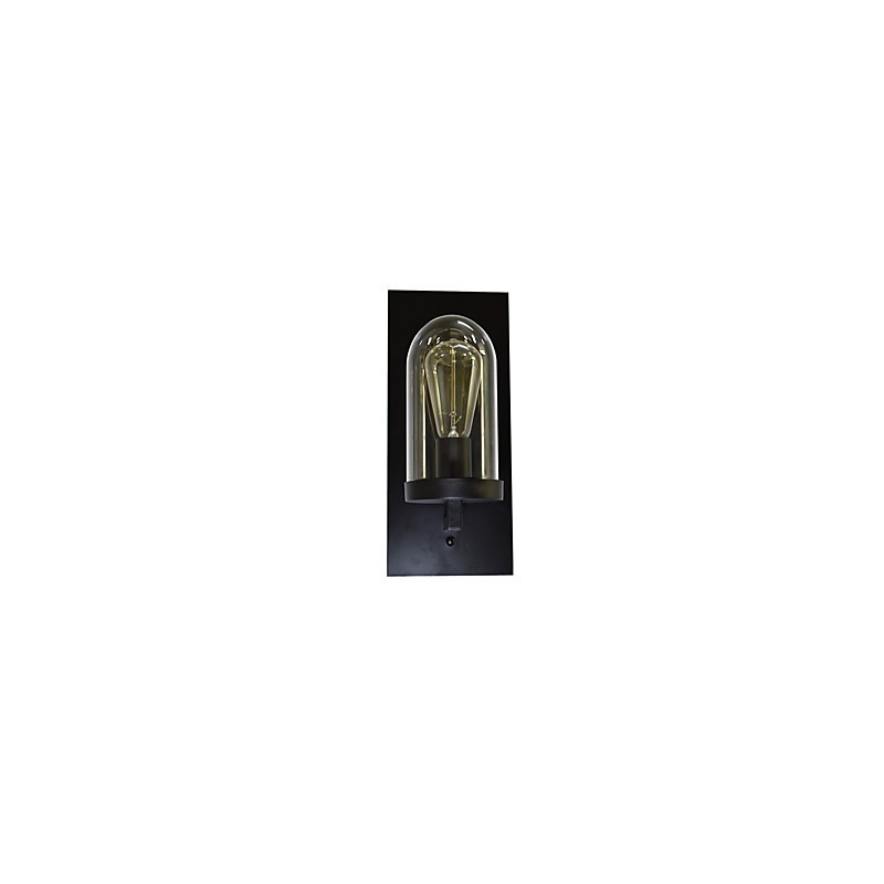 Lámpara de pared de acero pintado, estilo café americano negro, estilo retro, con sable de luz.