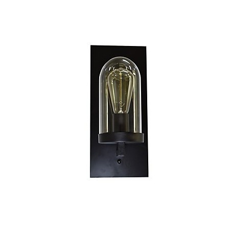 Lámpara de pared de acero pintado, estilo café americano negro, estilo retro, con sable de luz.