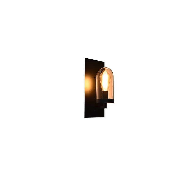 Lámpara de pared de acero pintado, estilo café americano negro, estilo retro, con sable de luz.