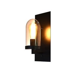 Lámpara de pared de acero pintado, estilo café americano negro, estilo retro, con sable de luz.
