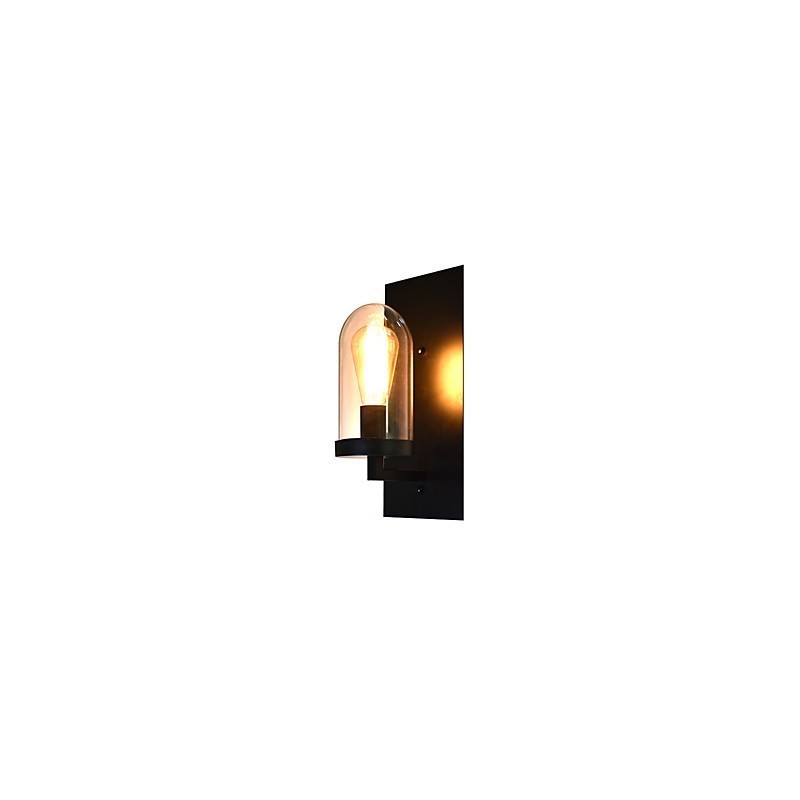 Lámpara de pared de acero pintado, estilo café americano negro, estilo retro, con sable de luz.