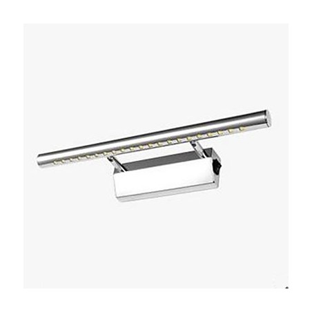 Aplique de pared de acero inoxidable con iluminación ambiental para baño. Aplique de pared de acero inoxidable con iluminación ambiental para baño.