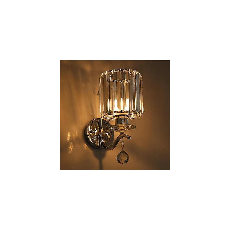 Apliques de pared de cristal moderno contemporáneo galvanizado con iluminación ascendente