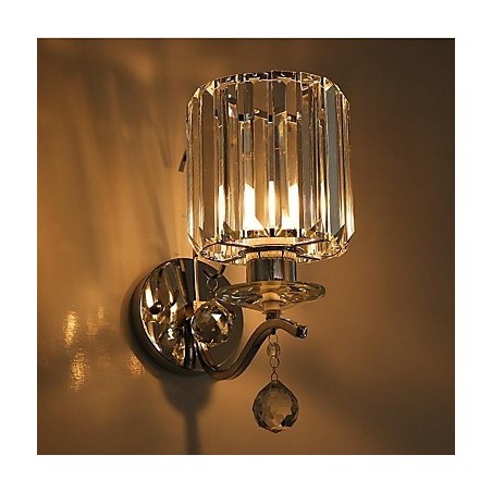 Apliques de pared de cristal moderno contemporáneo galvanizado con iluminación ascendente