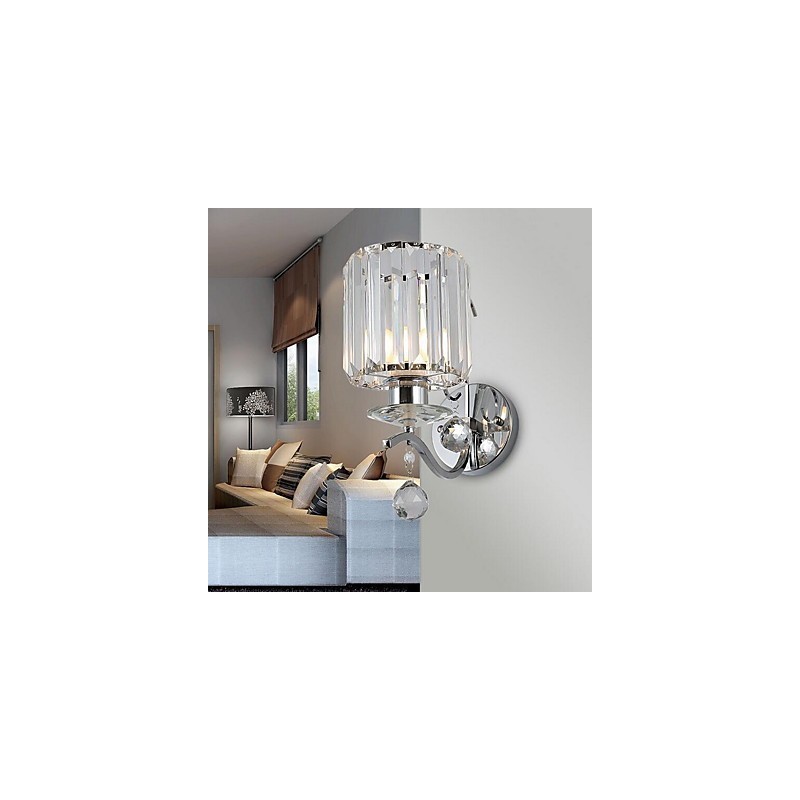Apliques de pared de cristal moderno contemporáneo galvanizado con iluminación ascendente