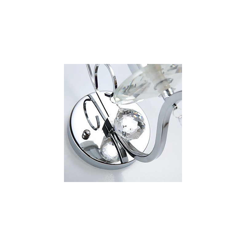 Apliques de pared de cristal moderno contemporáneo galvanizado con iluminación ascendente