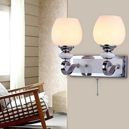 Apliques de pared modernos, contemporáneos, con iluminación ascendente y acabado galvanizado