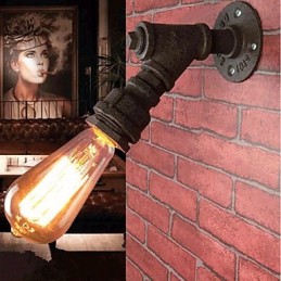 Apliques de pared con luz ambiental de arco con pintura rústica de cabaña