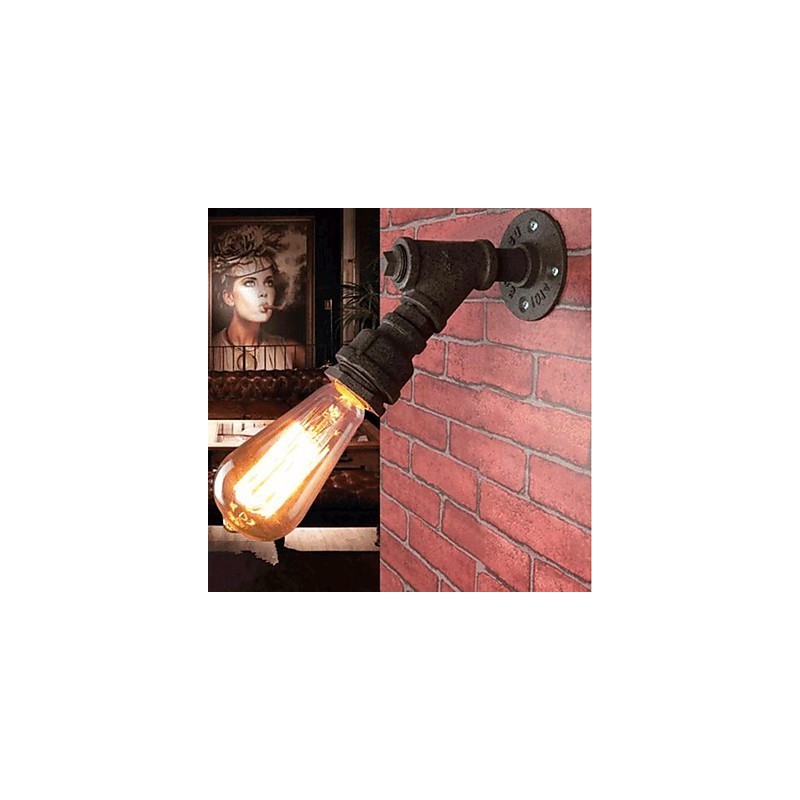 Apliques de pared con luz ambiental de arco con pintura rústica de cabaña