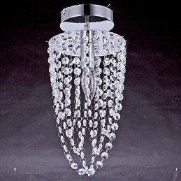Lámparas de techo 1 luz Cristal Artístico Chapado en acero inoxidable