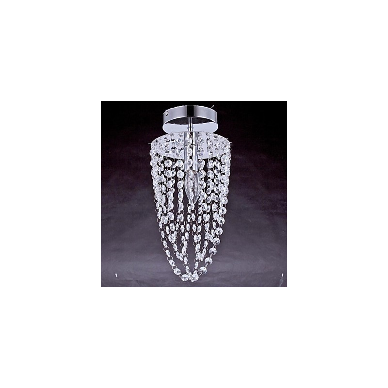 Lámparas de techo 1 luz Cristal Artístico Chapado en acero inoxidable