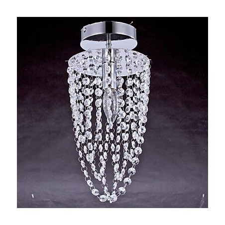 Lámparas de techo 1 luz Cristal Artístico Chapado en acero inoxidable Lámparas de techo 1 luz Cristal Artístico Chapado en acero inoxidable