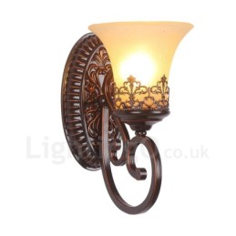 Apliques de pared de metal para interiores con una sola luz rústica para sala de estar, comedor y dormitorio