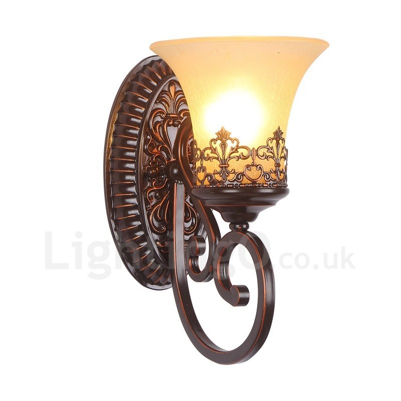 Apliques de pared de metal para interiores con una sola luz rústica para sala de estar, comedor y dormitorio