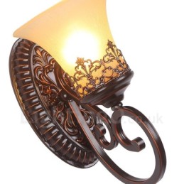 Apliques de pared de metal para interiores con una sola luz rústica para sala de estar, comedor y dormitorio