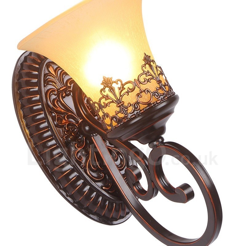 Apliques de pared de metal para interiores con una sola luz rústica para sala de estar, comedor y dormitorio