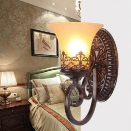 Apliques de pared de metal para interiores con una sola luz rústica para sala de estar, comedor y dormitorio