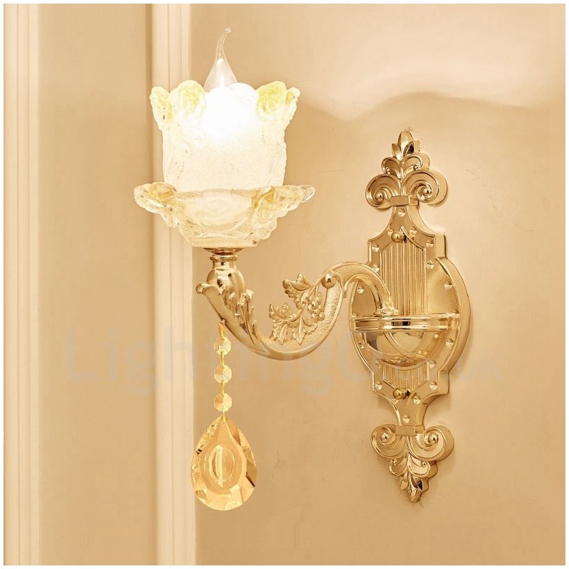 Apliques de pared de lujo de metal para interiores, estilo clásico tradicional, para sala de estar, comedor y dormitorio.
