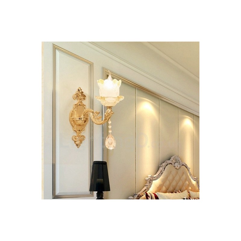 Apliques de pared de lujo de metal para interiores, estilo clásico tradicional, para sala de estar, comedor y dormitorio.