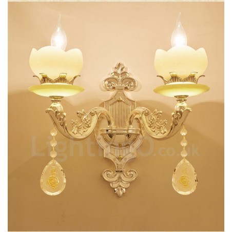 Apliques de pared de metal para interiores, de 2 luces, clásicos, tradicionales, para sala de estar, comedor y dormitorio. Apliques de pared de metal para interiores, de 2 luces, clásicos, tradicionales, para sala de estar, comedor y dormitorio.