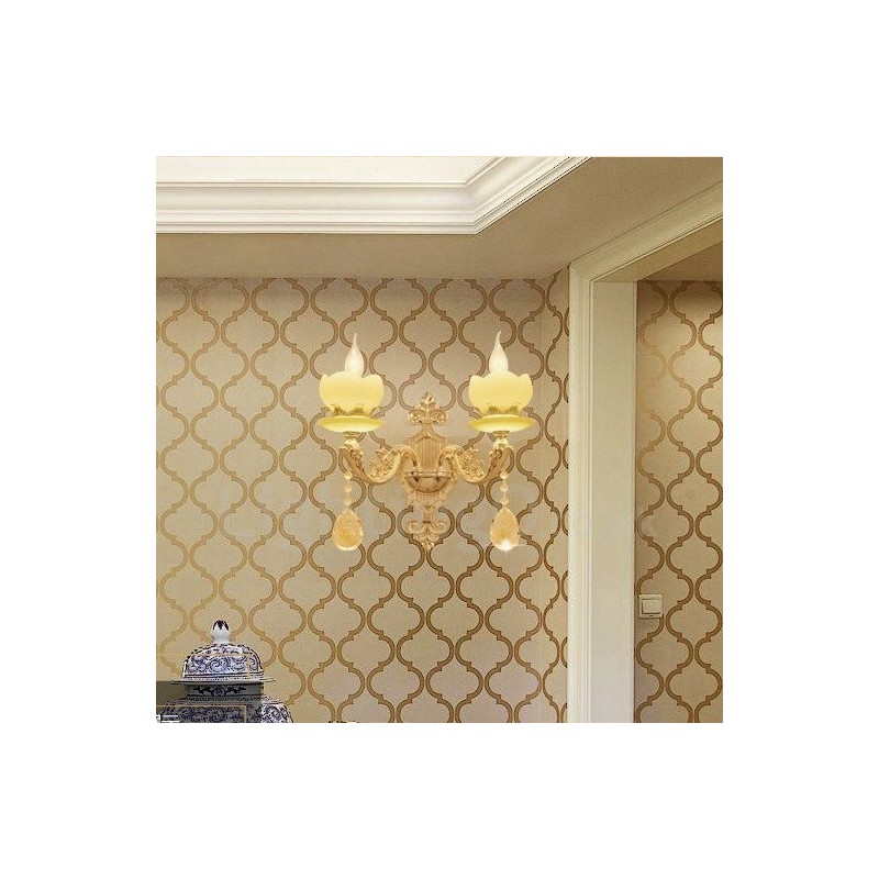 Apliques de pared de metal para interiores, de 2 luces, clásicos, tradicionales, para sala de estar, comedor y dormitorio.