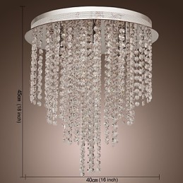 Lámpara empotrada moderna de metal galvanizado estilo mini de cristal contemporáneo