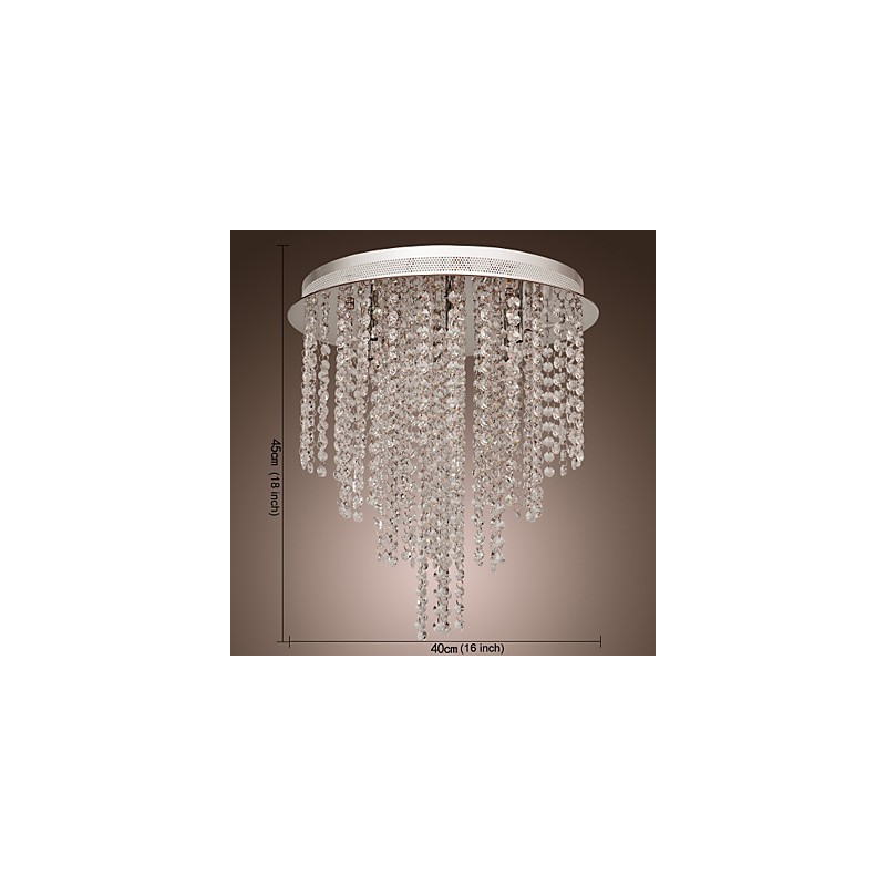 Lámpara empotrada moderna de metal galvanizado estilo mini de cristal contemporáneo
