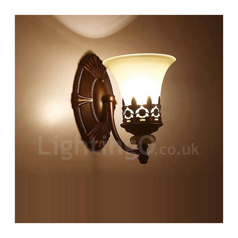 Apliques de pared de metal para interiores, de una sola luz, tradicionales, clásicos, para sala de estar, comedor y dormitorio.