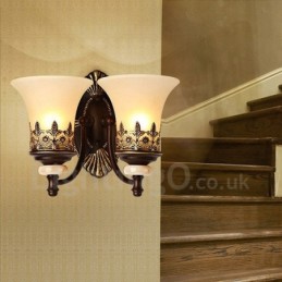 Apliques de pared de metal para interiores, de 2 luces, clásicos, tradicionales, para sala de estar, comedor y dormitorio.