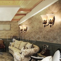 Apliques de pared de metal para interiores, de 2 luces, clásicos, tradicionales, para sala de estar, comedor y dormitorio.
