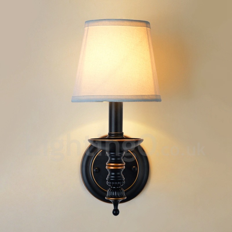 Apliques de pared clásicos tradicionales de una sola luz para interiores