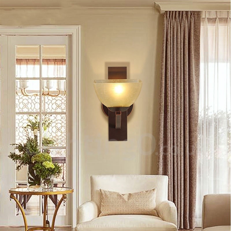 Apliques de pared clásicos tradicionales de una sola luz para interiores