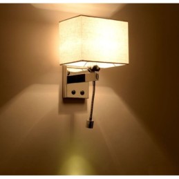 Lámpara de pared moderna para lectura en habitación de hotel, tela creativa, pasillo, balcón, mesita de noche