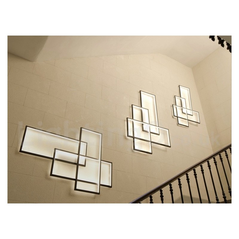 Lámpara de techo moderna y contemporánea de aluminio con pintura, lámpara de pared empotrada con regulador de intensidad remoto para sala de estar y dormitorio.