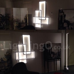 Lámpara de techo moderna y contemporánea de aluminio con pintura, lámpara de pared empotrada con regulador de intensidad remoto para sala de estar y dormitorio.