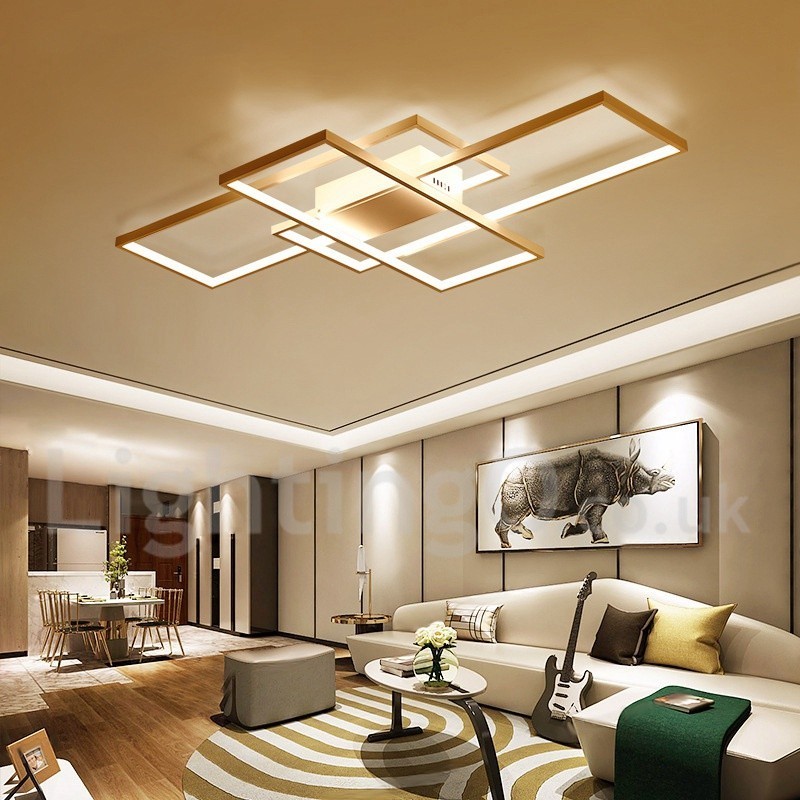 Lámpara de techo moderna y contemporánea de aluminio con pintura, lámpara de pared empotrada con regulador de intensidad remoto para sala de estar y dormitorio. También se puede usar como lámpara de pared.