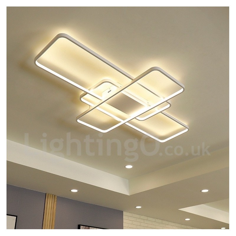 Lámpara de techo moderna y contemporánea de aluminio con pintura, lámpara de pared empotrada con regulador de intensidad remoto para sala de estar y dormitorio. También se puede usar como lámpara de pared.