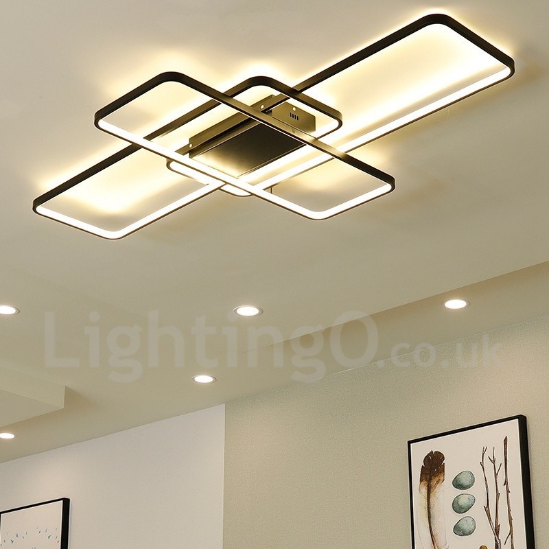 Lámpara de techo moderna y contemporánea de aluminio con pintura, lámpara de pared empotrada con regulador de intensidad remoto para sala de estar y dormitorio. También se puede usar como lámpara de pared.