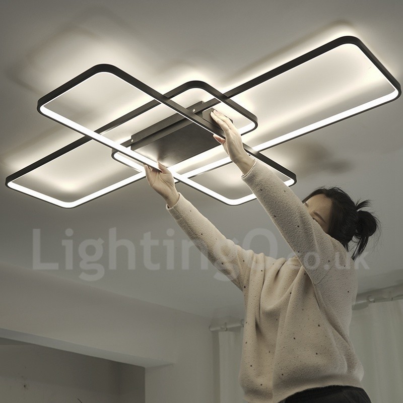 Lámpara de techo moderna y contemporánea de aluminio con pintura, lámpara de pared empotrada con regulador de intensidad remoto para sala de estar y dormitorio. También se puede usar como lámpara de pared.